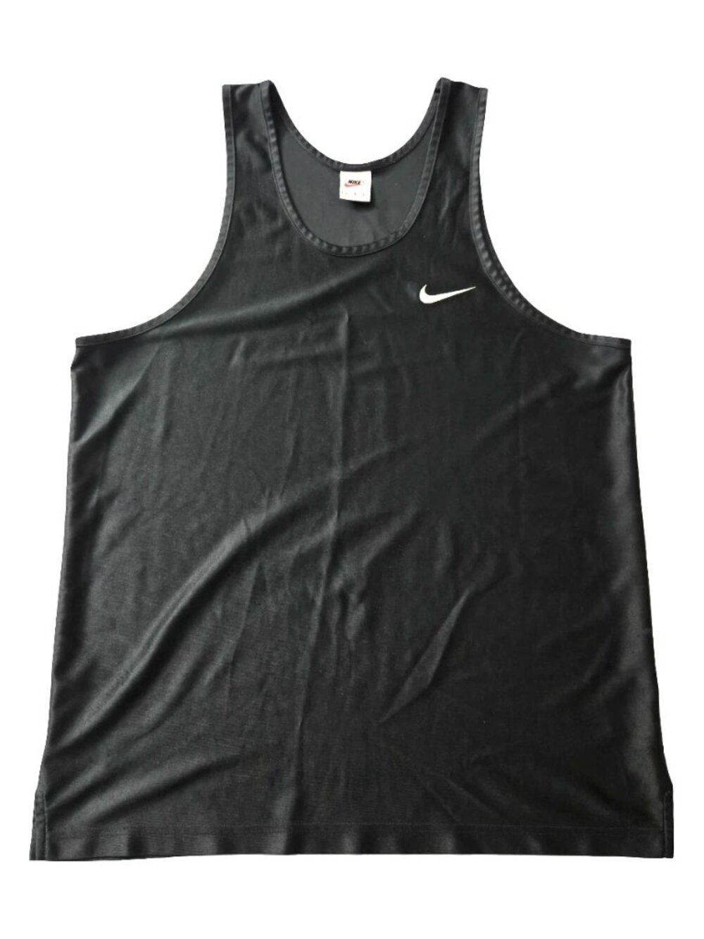Nike Men's Silky Shiny Dazzle Vintage Y2K 90s Athletic Gym Tank Top Black Large